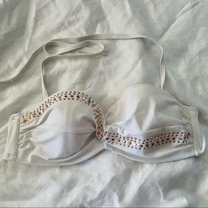 VICTORIA SECRET White Bikini swim top push-up 34 D